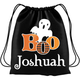 Personalized Halloween Trick Or Treat Bag, Kids Drawstring Bag - Boo Ghost
