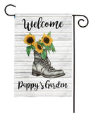 personalized leather boot with sunflowers yard flag