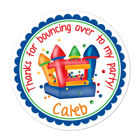 Bounce House Personalized Birthday Favor Sticker