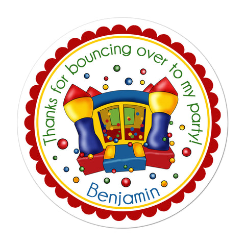 Bounce House Personalized Birthday Favor Sticker