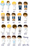 Communion Boy Navy Diagonal Stripe Wide Border Personalized Sticker Birthday Stickers - INKtropolis