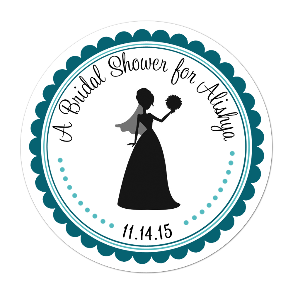 Bridal Silhouette Personalized Sticker Wedding Stickers - INKtropolis