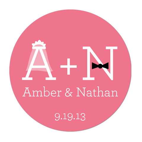 Last Name Initial Monogram Wedding Favor Sticker – INKtropolis