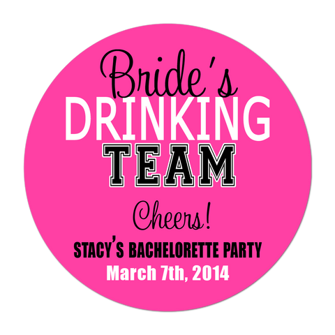 Brides Drinking Team Personalized Bachelorette Party Sticker