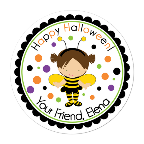 Bee Costume Personalized Birthday Favor Sticker