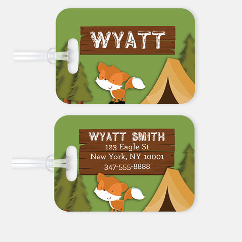 Personalized Camping Luggage Tag, Kids Backpack Tag