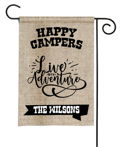 Personalized Camping Flag - Happy Campers - Live With Adventure