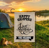 Personalized Camping Flag - Happy Campers - Live With Adventure