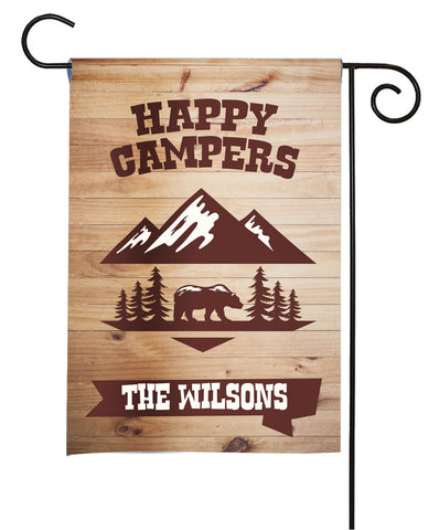 Personalized Camping Flag - Happy Campers - Forest Nature