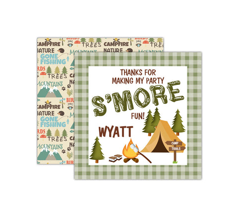 Personalized Camping Birthday Favor Tags