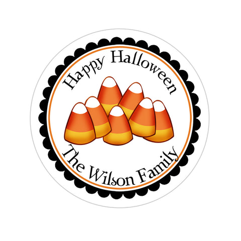 Candy Corn Personalized Halloween Sticker