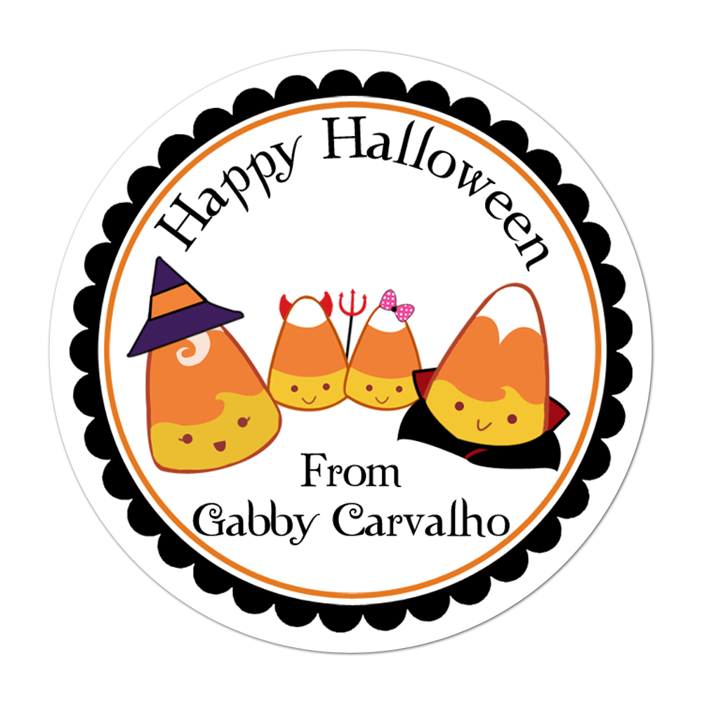 Candy Corn Family Personalized Sticker Halloween Stickers - INKtropolis