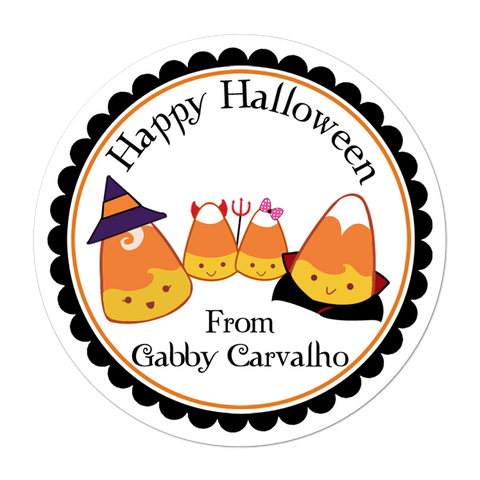 Candy Corn Family Personalized Halloween Sticker