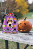 Personalized Halloween Trick Or Treat Bag, Kids Drawstring Bag - Cat Costume