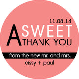 A Sweet Thank You Personalized Sticker Wedding Stickers - INKtropolis