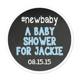 #Baby Shower Chalkboard Style Background Personalized Sticker Baby Shower Stickers - INKtropolis