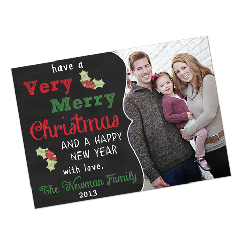 Chalkboard Style Fancy Frame Digital Holiday Invitation