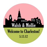 Charleston Skyline Personalized Sticker Wedding Stickers - INKtropolis