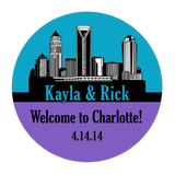 Charlotte Skyline Personalized Sticker Wedding Stickers - INKtropolis