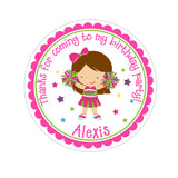 Blonde Cheerleader Personalized Sticker Birthday Stickers - INKtropolis