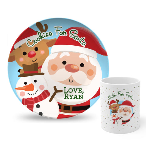 Personalized Cookies For Santa Plate and Milk Mug