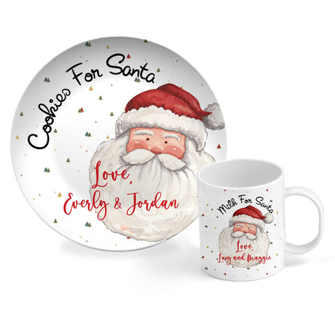 Personalized Cookies For Santa Plate and Milk Mug