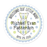 Little Man Necktie Personalized Sticker Baby Shower Stickers - INKtropolis