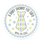 Little Man Necktie Personalized Sticker Baby Shower Stickers - INKtropolis