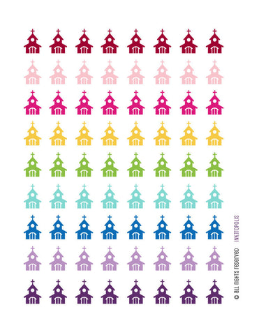 Monthly Planner Stickers Rainbow Church Stickers Planner Labels Compatible with Erin Condren Life Planner - 72 Stickers
