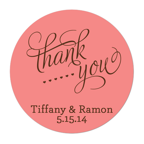 Classic Thank You Personalized Wedding Favor Sticker