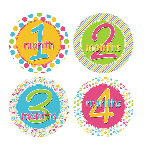 Colorful Baby Month Stickers