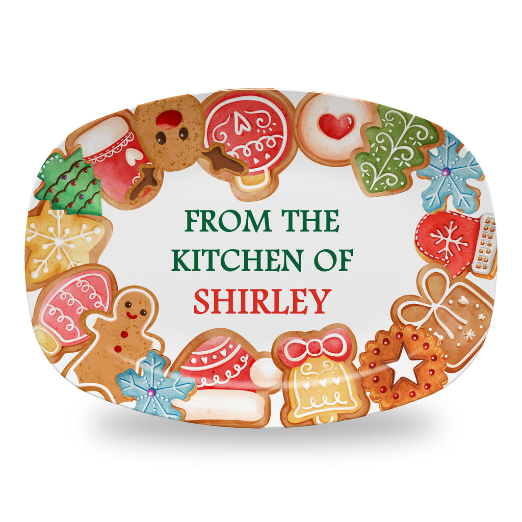 Personalized Christmas Holiday Platter, Serving Tray - Cookies
