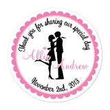 Couple Silhouette Personalized Sticker Wedding Stickers - INKtropolis