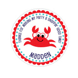 Red Crab Personalized Sticker Birthday Stickers - INKtropolis