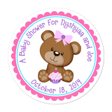 Teddy Bear Personalized Sticker Baby Shower Stickers - INKtropolis