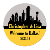 Dallas Texas Skyline Personalized Sticker Wedding Stickers - INKtropolis