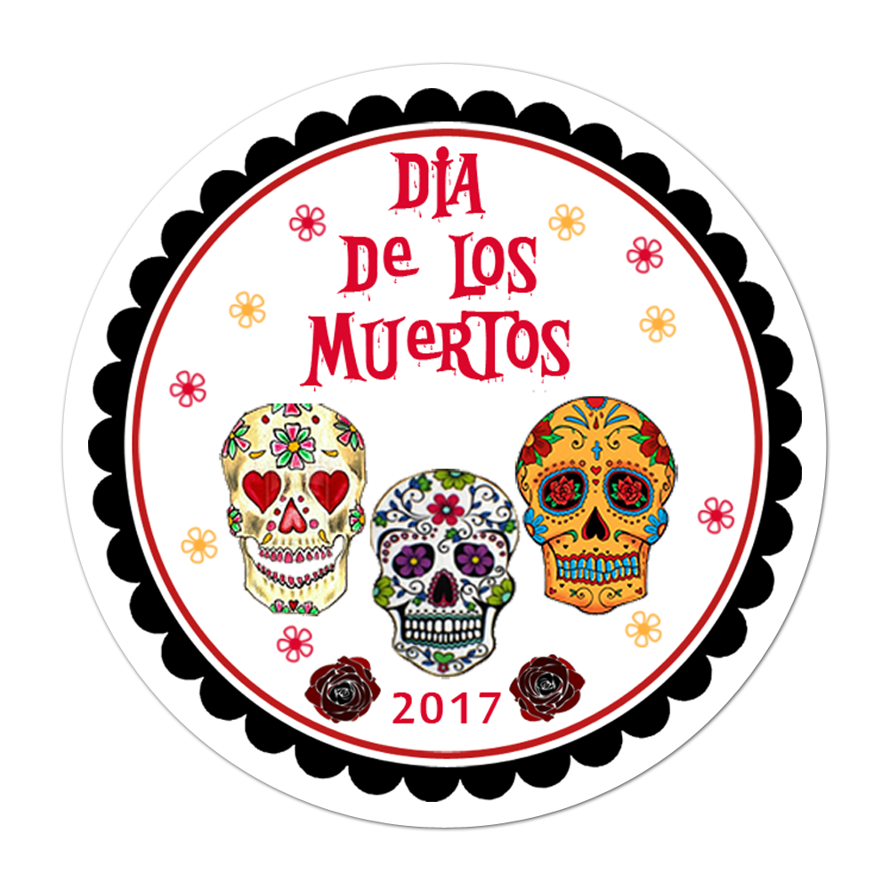 Dia De Los Muertos Personalized Sticker Halloween Stickers - INKtropolis