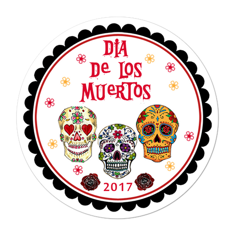 Dia De Los Muertos Personalized Halloween Sticker