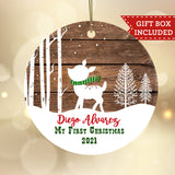 Personalized My First Christmas Ornament - Fawn