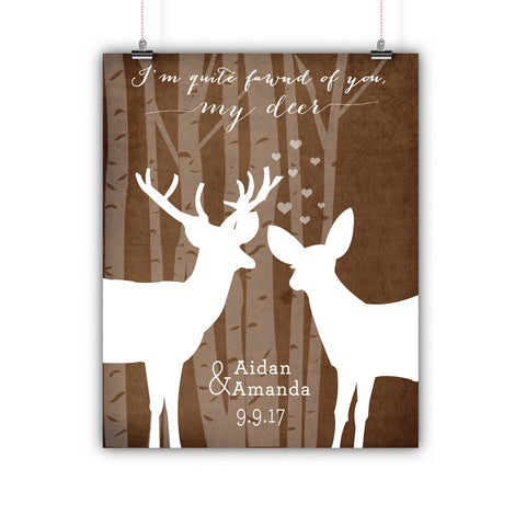 Deer Wedding Art - Wedding Gifts For Couples