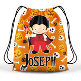 personalized halloween devil boy costume trick or treat bag