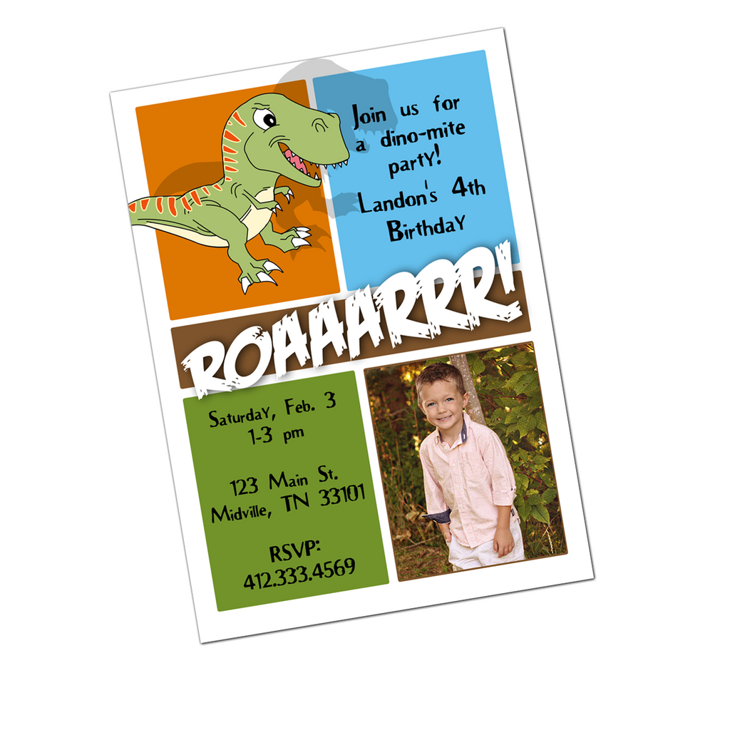 Dinosaur Digital Invitation Digital Invitations - INKtropolis