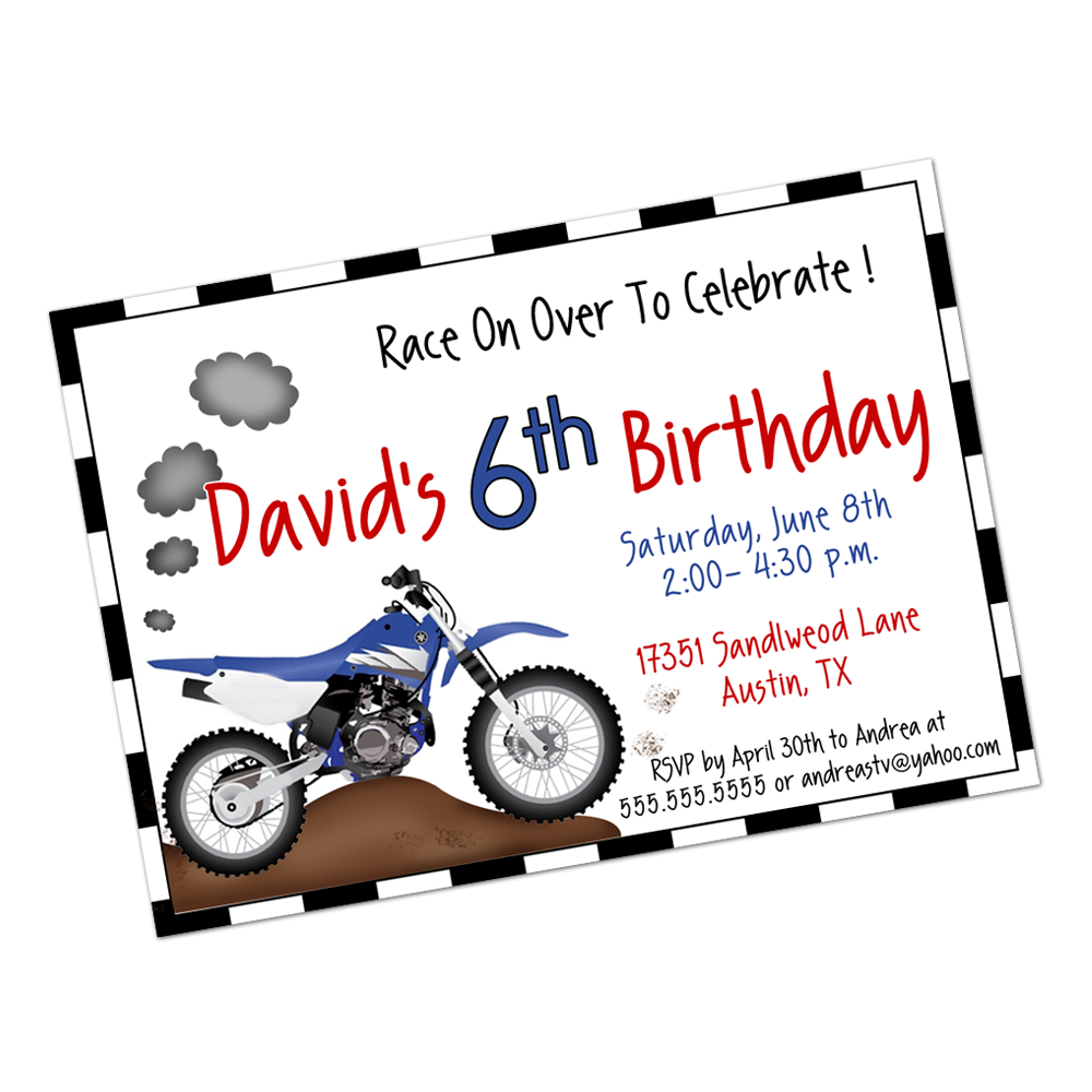 Dirt Bike Digital Invitation Digital Invitations - INKtropolis