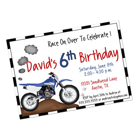 Dirt Bike Digital Birthday Invitation