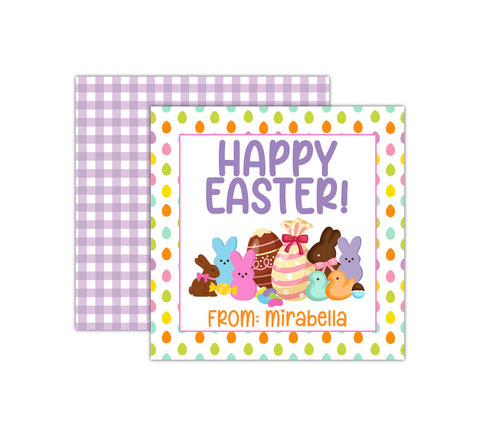 Personalized Chocolate Candy Easter Tags, Easter Cards