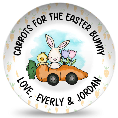 Personalized Carrots For The Easter Bunny Plate - Carrot Car