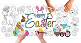 Happy Easter Coloring Banner, Poster, Paper Table Cover