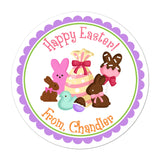 Easter Chocolate Candy Personalized Easter Sticker