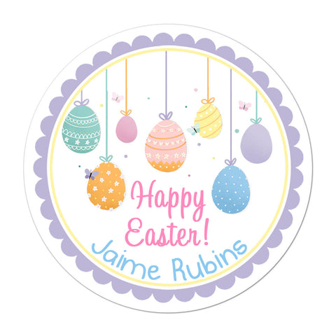 Hanging Easter Eggs Personalized Easter Sticker