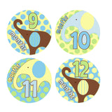 Little Elephants Monthly Baby Stickers onesie sticker - INKtropolis